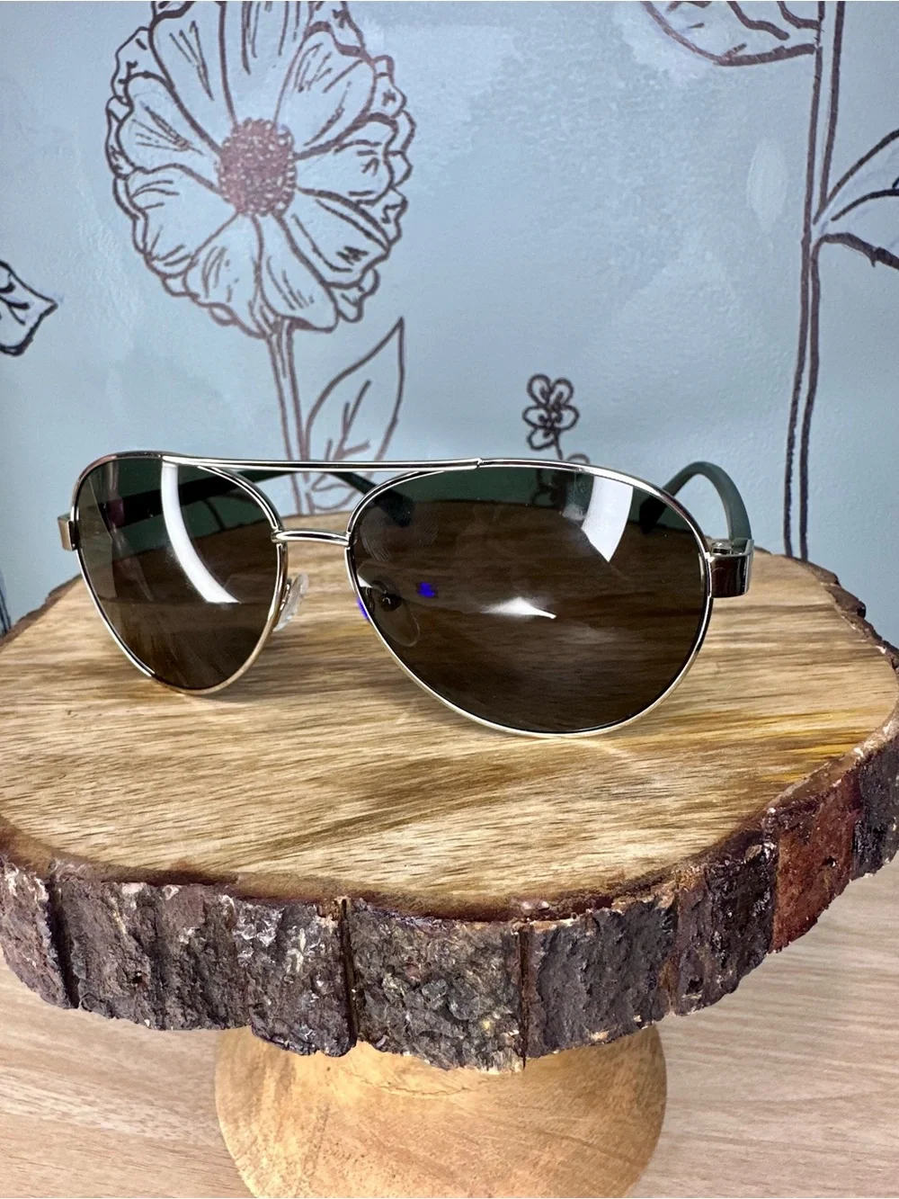 Calvin Klein Men’s Silver Frame Sunglasses with Black Lenses